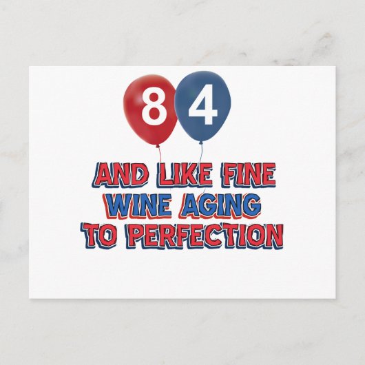 84ste verjaardag design briefkaart (Voorkant)