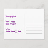 84ste verjaardag – leuk vuurwerkpatroon + regenboo briefkaart (Achterkant)