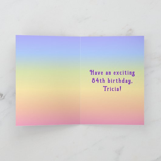 84ste verjaardag — Leuke cake & kaarsen, met eigen Kaart (Binnen)