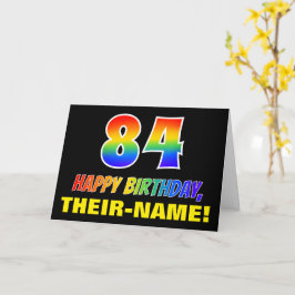 84ste verjaardag: Moedig, Leuk, Eenvoudig, Regenbo Kaart