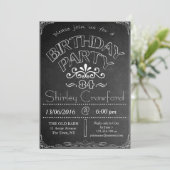 84ste verjaardag uitnodiging schoolbord (Staand voorkant)