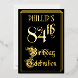 84ste verjaardagsfeest — Fancy Script & Aangepaste Folie Uitnodiging