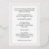 84ste verjaardagsfeest — Fancy Script & Aangepaste Folie Uitnodiging (Achterkant)