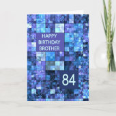 84th Birthday Brother, Blue Squares, Kaart (Voorkant)