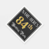 84th Birthday Party — Fancy Script, Faux Gold Look Servet (Hoek)