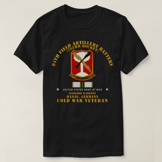 84th Field Artillery Raketbatterij Hanau GE w COL T-shirt (Design voorkant)