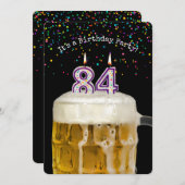 84u Aannodiging van de Kaarzenkant van de Birthday Kaart (Voorkant / Achterkant)
