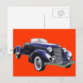 851 Autozwarte auto met hoge snelheid in een boatt Briefkaart (Voorkant / Achterkant)