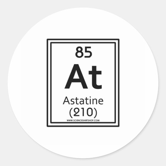 85 Astatine Ronde Sticker (Voorkant)