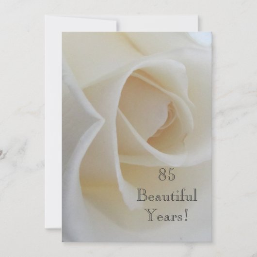 85 BeaufulYears Birthday Celebration/White Rose Kaart (Voorkant)