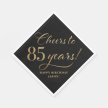 85 Birthday Glitter Zwart en Goud