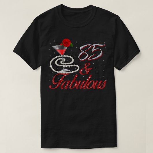 85 en 85e verjaardag van de Fabulous 85 T-shirt (Design voorkant)