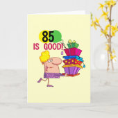 85 is Good Birthday Tshirts and Gifts Kaart (Gele Bloem)