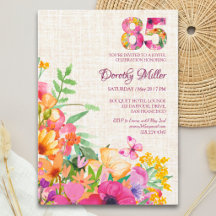 85 Jaar Bloemen Bloemstuk Linnen 85ste Verjaardag