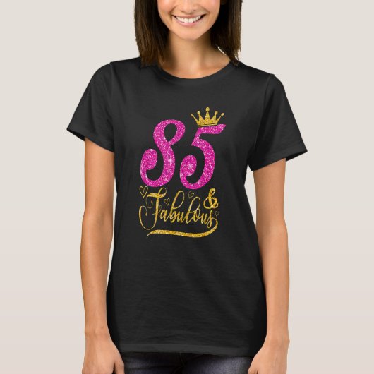 85 jaar oud 85 en 85 jaar oud - roze kro t-shirt (Voorkant)