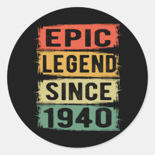 85 jaar oud Bday 1940 Epic Legend 85ste verjaardag Ronde Sticker