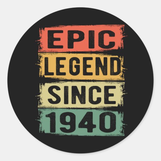 85 jaar oud Bday 1940 Epic Legend 85ste verjaardag Ronde Sticker (Voorkant)