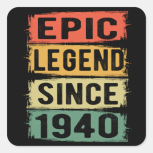 85 jaar oud Bday 1940 Epic Legend 85ste verjaardag Vierkante Sticker