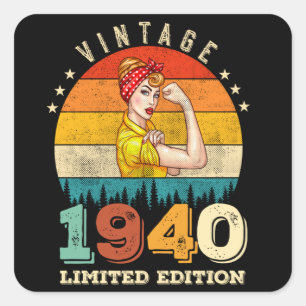 85 jaar oude Bday 1940 Vintage 85ste Verjaardag Vr Vierkante Sticker