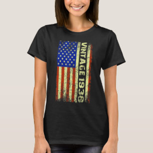 85 jaar oude Vintage 1938 Amerikaanse vlag 85th Bi T-shirt
