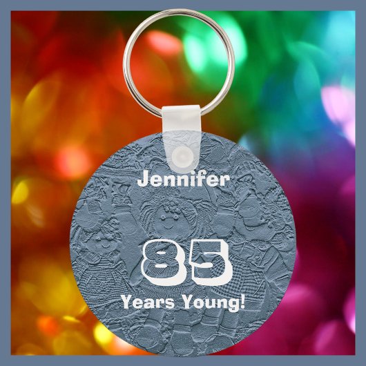 85 jaar Young Cute Light Blue Rag Dolls, Name Sleutelhanger