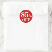 85% KORTING Rode Achtergrond Klassieke Ronde Stick Sticker (Tas)