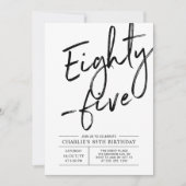 85 moderne zwarte borstel 85e verjaardagsfeest kaart (Voorkant)