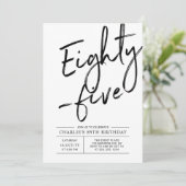 85 moderne zwarte borstel 85e verjaardagsfeest kaart (Staand voorkant)