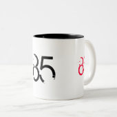 85/mok - Gepersonaliseerd Tweekleurige Koffiemok (Voorkant rechts)