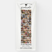 85 Photo Collage Afstuderen Modern Minimal White Spandoek (Verticaal)