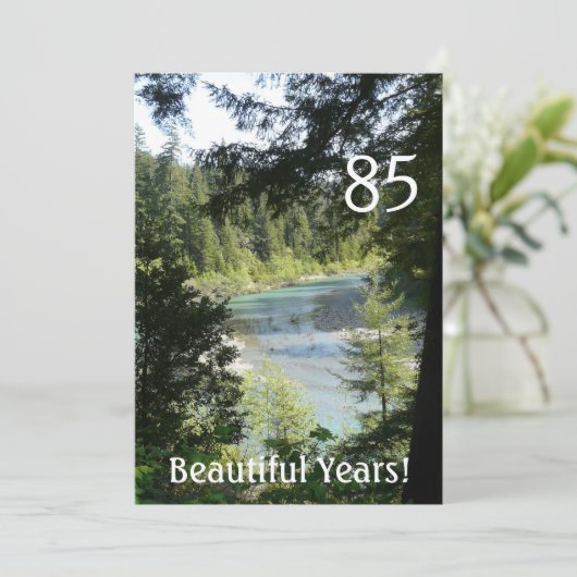 85 prachtige jaren!-Birthday+Woodland Lake Kaart (Staand voorkant)