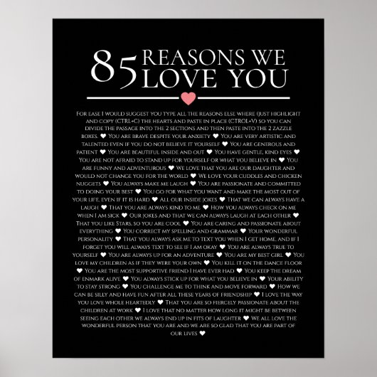 85 redenen waarom we van je houden op de 80e zesti poster (Voorkant)