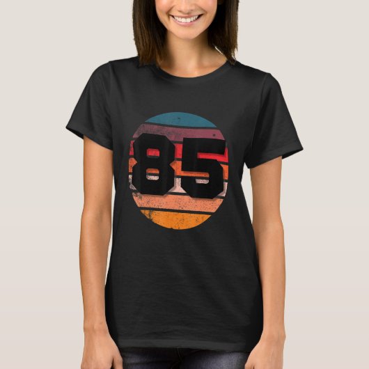85 Retro Sunset 85 Years Old Birthday Squ T-shirt (Voorkant)