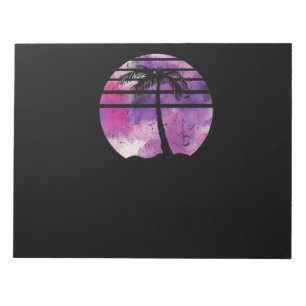 85.Surfing Palm Tree Surfboard Sunset Palm Tree Wa Notitieblok