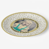 85 Uw foto Willekeurige nummerpatroon Goud/Wit Papieren Bordje (Gekanteld)