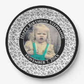 85 Uw foto Willekeurige nummerpatroon zwart/wit Papieren Bordje (Voorkant)