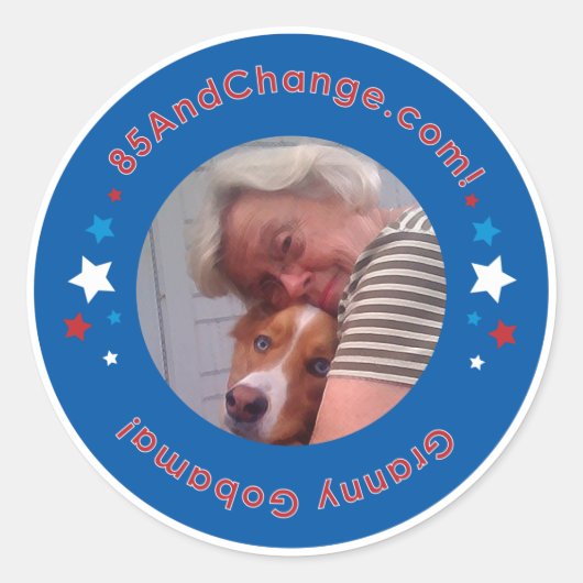 85AndChange_GrannyGobama_Sticker Ronde Sticker (Voorkant)