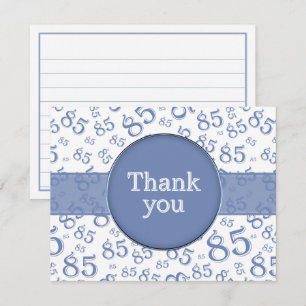 85e Bedankt: Blauw/Wit Nummer Patroon