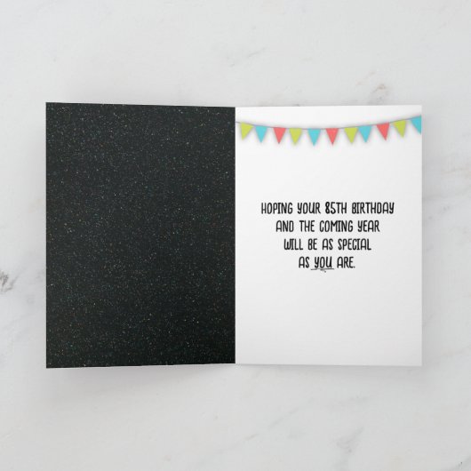 85e Birthday-ballonnen met een aviator-zonnebril Kaart (Binnen)