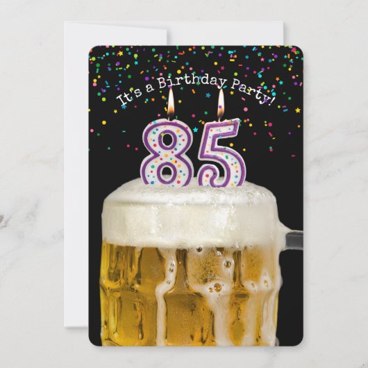 85e Birthday Beer Party Kaart (Voorkant)