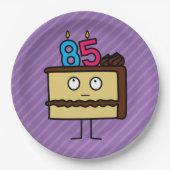 85e Birthday Cake met kaarsen Papieren Bordje (Voorkant)