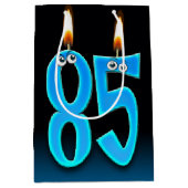 85e Birthday kaarsen Middelgrote Gift Bag Medium Cadeauzakje (Voorkant)
