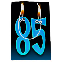 85e Birthday kaarsen Middelgrote Gift Bag Medium Cadeauzakje