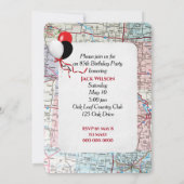 85e 'Birthday Party' Red Retro Truck Kaart (Achterkant)