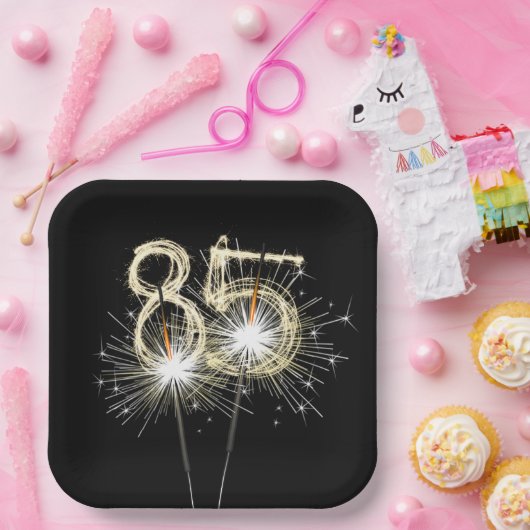 85e 'Birthday Party'-reservekopers op zwart Papieren Bordje (Feest)