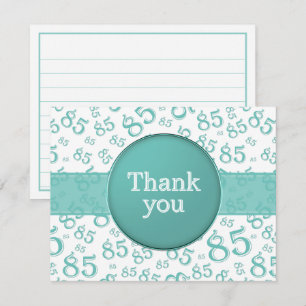 85e Dank Je: Teal/Wit Nummer Patroon