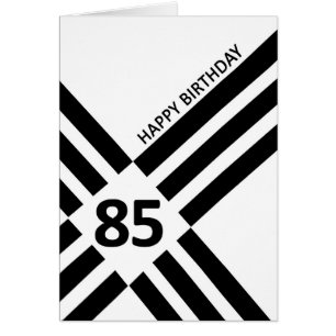 85e diagonaal ontwerp zwarte lijn Birthday