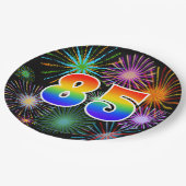 85e evenement - Fun, kleurrijk, vet, regenboog 85 Papieren Bordje (Gekanteld)