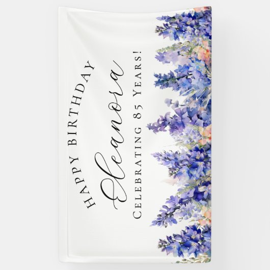 85e Gelukkige Verjaardag Banner Blauw Juli Geboort (Verticaal)