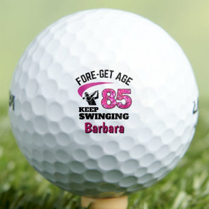 85e Golfer Cadeau voor Collega Roze Blijf Swingen Golfballen